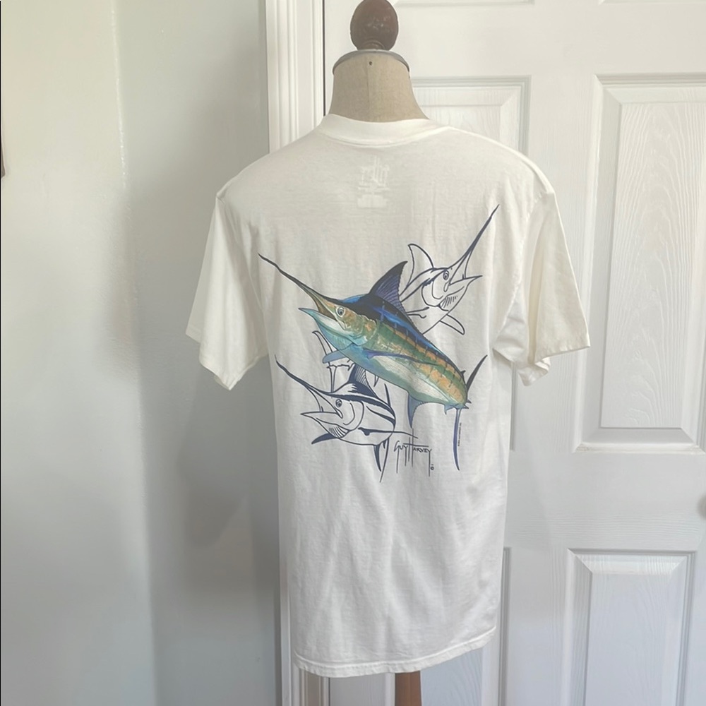 Guy Harvey White short sleeve T-Shirt Marlin men’s size M